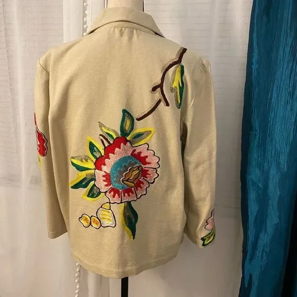 Allure cotton embroidered blazer, M